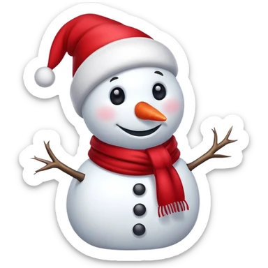 cute snowman with scarf sticker