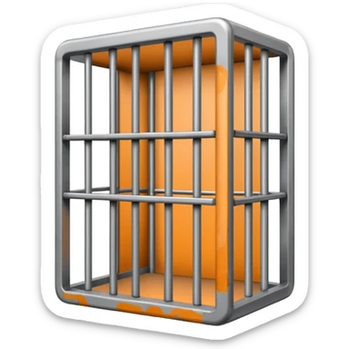 If there was a jail cell emoji in iOS, how would you design and iOS style emoji. Create an jail cell emoji with no prisoner. sticker