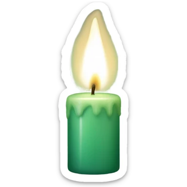 pale dark green vintage candle sticker