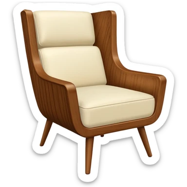 a chair, mid century modern style sticker