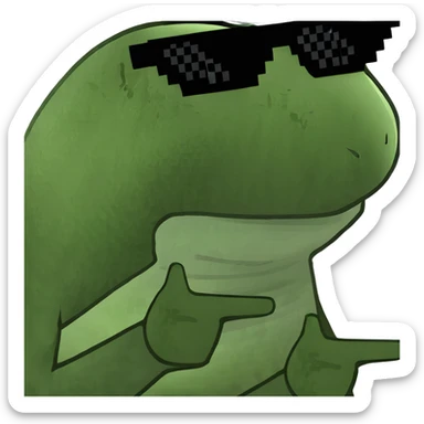 frog with sunglasses sticker