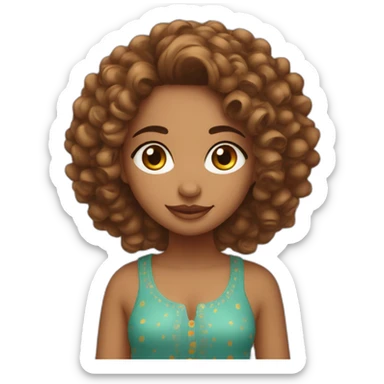 Punjabi girl with bindi dot on forehead and curly hair sticker