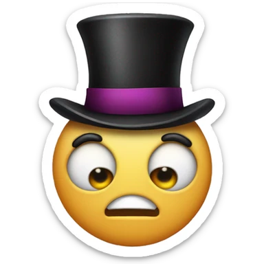 one-eyed character in bowtie with a triangle body, ad tal top hat sticker