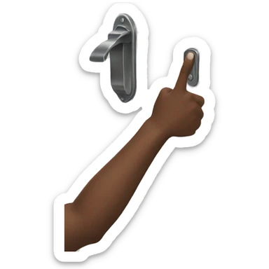hand reaching for door handle  sticker