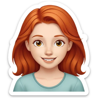 a young red-haired girl with an emotion of joy sticker