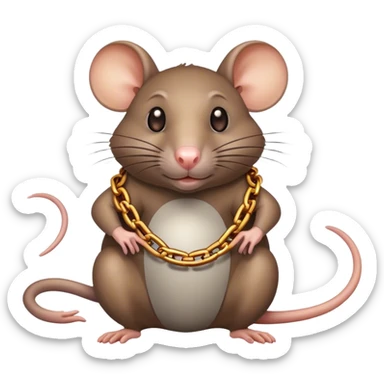 rat with a big chaine sticker