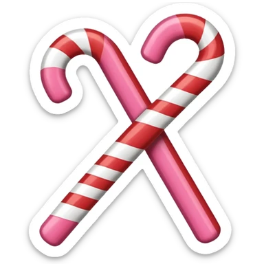 Red and pink candy cane sticker