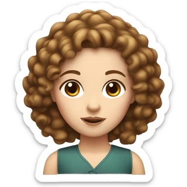 White girl with brown curls, cuban sticker
