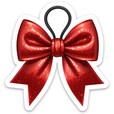 red glitter bow sticker