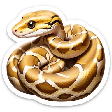 cute brown golden and white ball python sticker