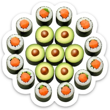 Plate of avocado maki  sticker