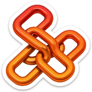 red orange two chain link sticker