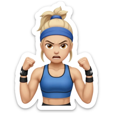 angry athlete girl sticker
