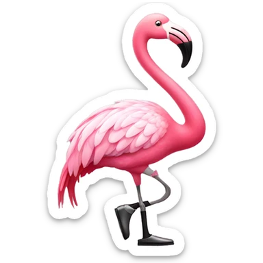 A pink flamingo with tap-dancing shoes sticker