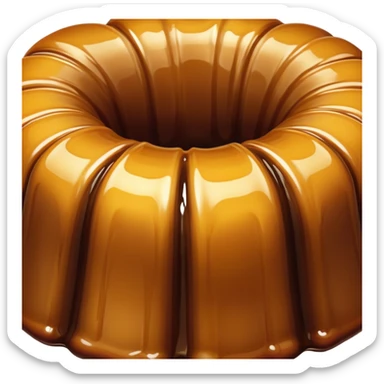 Cinematic rich cannelé, dark caramelized crust with a soft, custard-like interior, glossy finish, warm golden hues, elegant and indulgent. sticker