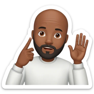 Bald black man with beard saying oh well sticker