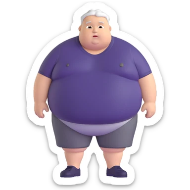 cheerful overweight white American man sticker