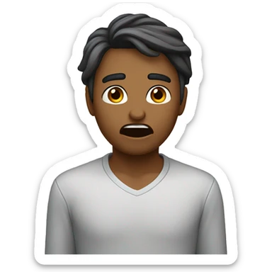 una cara llorando con mocos saliendose de su nariz sticker