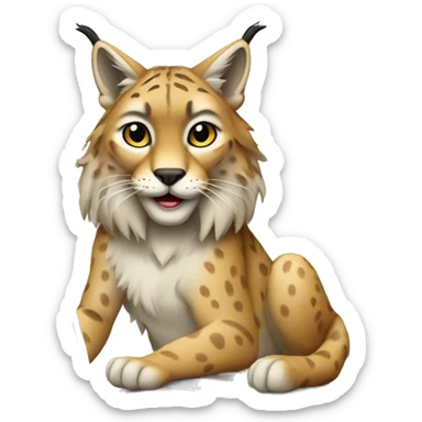 A lynx with a laptop sticker