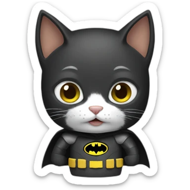 cat in a batman costume sticker