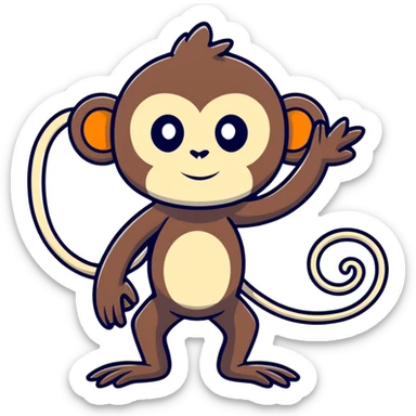 A monkey with Xenomorph features, elongated head, black exoskeleton, and biomechanical appearance sticker