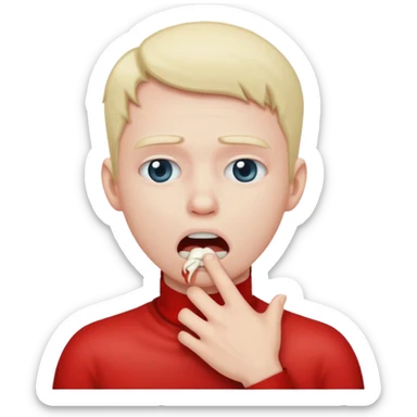 Person choking themselves  sticker