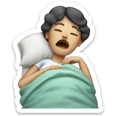 woman with snoring sticker
