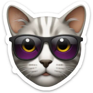 Cat with sunglasses sticker