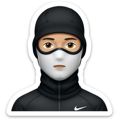 Hombre con pasamontañas nike sticker