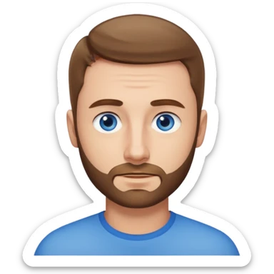 homme yeux bleus presque chauve mais encore avec des cheveux clairsemées et une barbe courte sticker