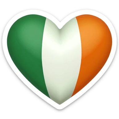 irish flag heart  sticker