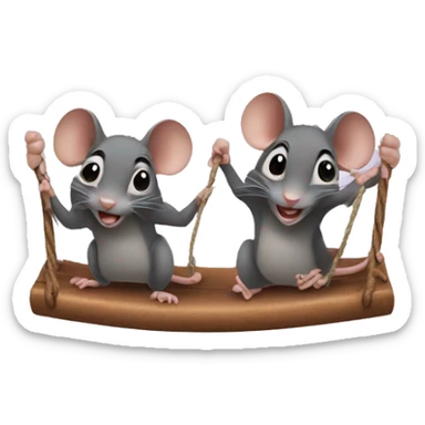 two rats hanging out on a swingset sticker