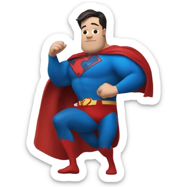 Superman with fat belly and Spider-Man behind him  sticker