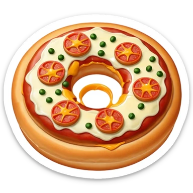 Pizza donut sticker
