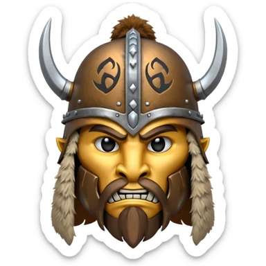 barbarian helmet object icon, metal helmet with thick fur trim, rugged tribal look, fantasy warrior style, 3D cartoon, mobile game icon style, centered, clean background, no text, no watermark

 sticker