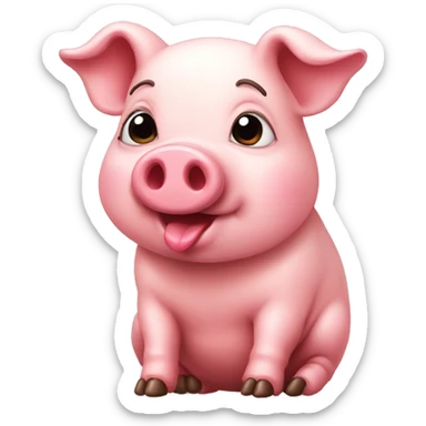 Cute pig send a kiss sticker