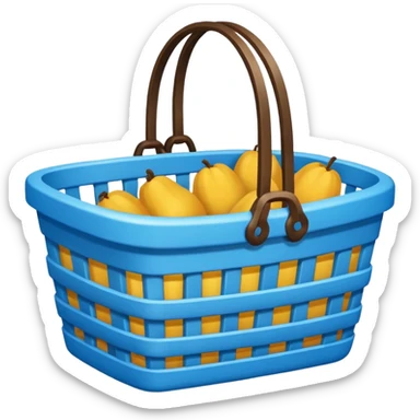 cesta de compras azul ciano sticker