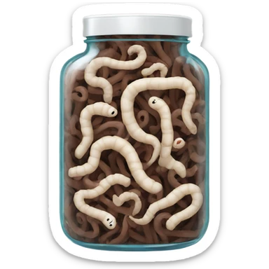 Jar of worms with bones in it sticker