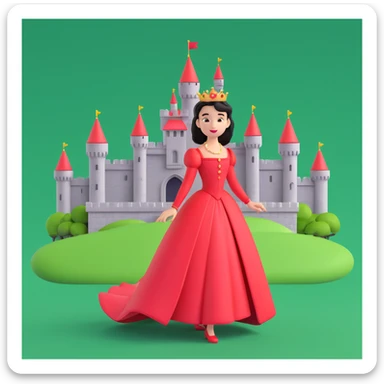 prince in red dress, royal castle background sticker