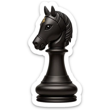 black chess pieces, knight piece sticker