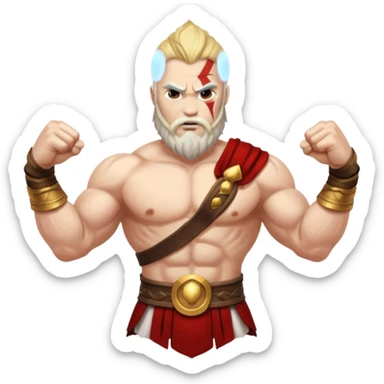 fight between Zeus and kratos  sticker