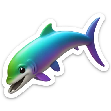 delfín y arcoíris sticker