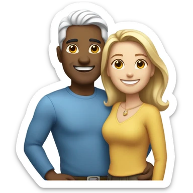 Hispanic Man and white woman best friend sticker