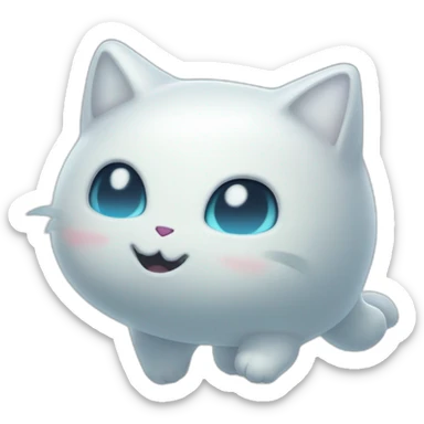 spooky cartoon ghost kitty like pokemon floating in the air sticker