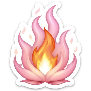 Pale pink flame sticker