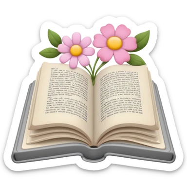 Gray Open book in a girly style sticker