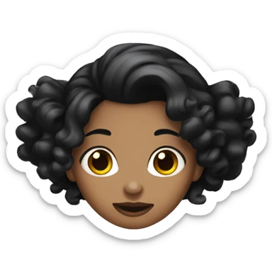 black hair girl with piercings sticker