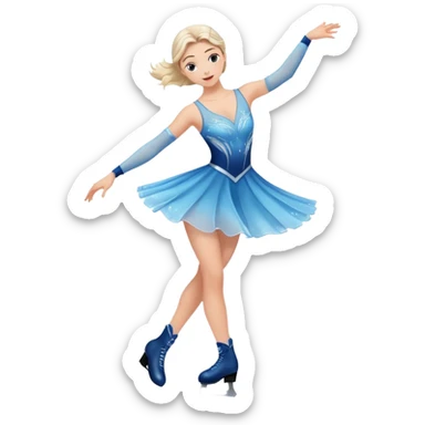 buz pıstının ustunde kayan,yarısma ıcın elbıse gıymıs ve artıstık hareketler yapan kadın emojısı  sticker