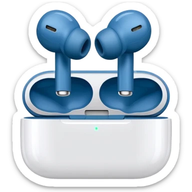 white minimalist iPhone style earphones with charging case sticker