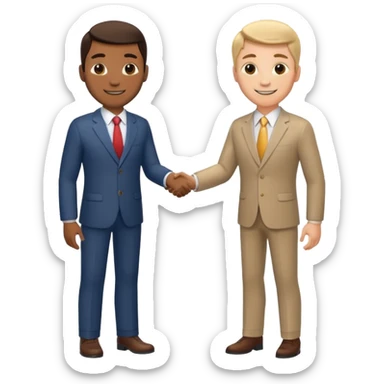 two men in business attire shaking hands sticker